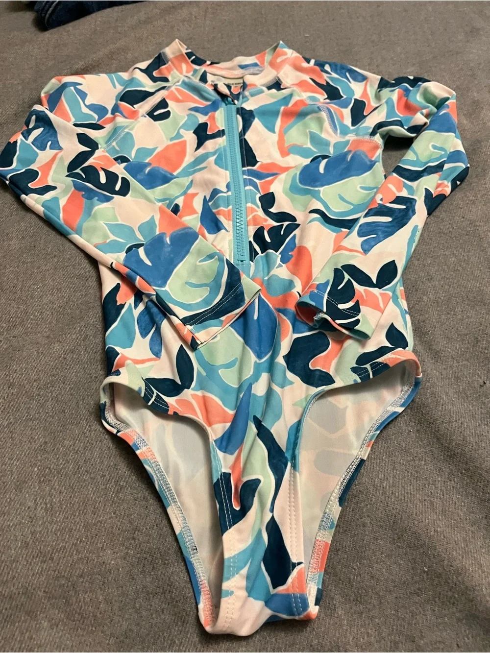 GAP Girls Long-Sleeve One-Piece Swimsuit - Blue, Coral, Mint, Navy